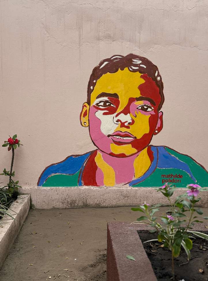 Portrait mural réalisé à Brazzaville